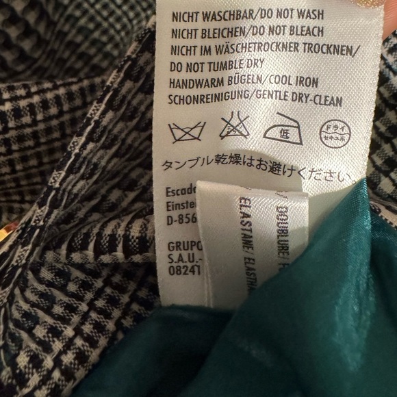 Escada Virgin Wool Black White Houndstooth Blazer Jacket Suit Set Womens EU 40 - Picture 6 of 15